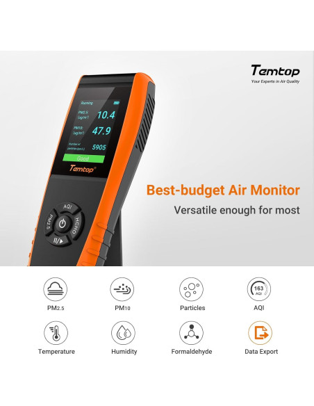 Kit de Monitoreo de Calidad del Aire Temtop LKC-1000S y C1