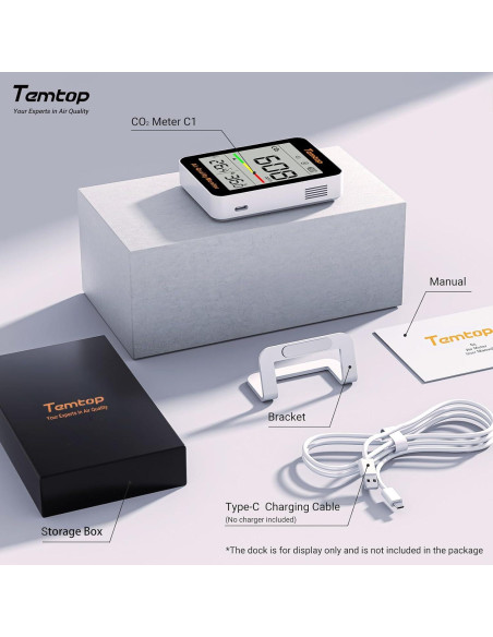 Kit de Monitoreo de Calidad del Aire Temtop LKC-1000S y C1