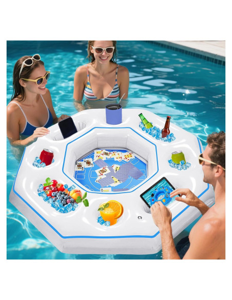 Mesa de Juego Inflable Octagonal Lanathel con Cartas Impermeables