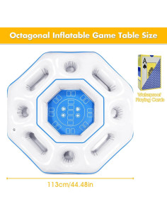 Mesa de Juego Inflable Octagonal Lanathel con Cartas Impermeables 2