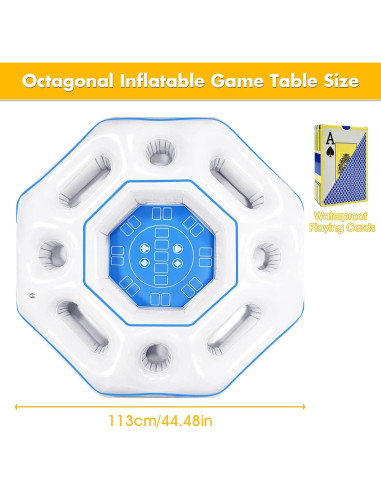 Mesa de Juego Inflable Octagonal Lanathel con Cartas Impermeables
