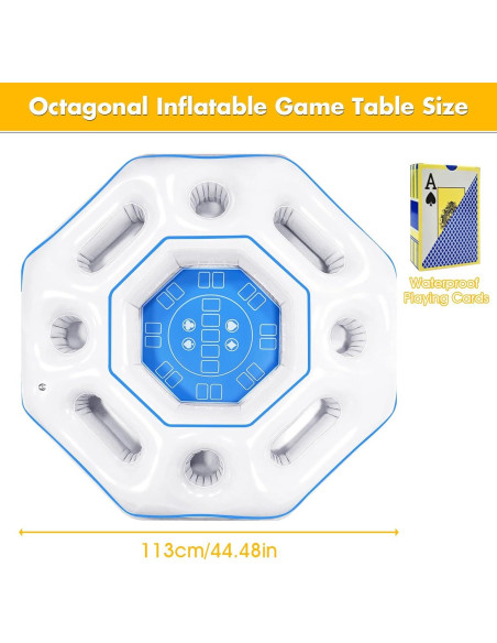 Mesa de Juego Inflable Octagonal Lanathel con Cartas Impermeables