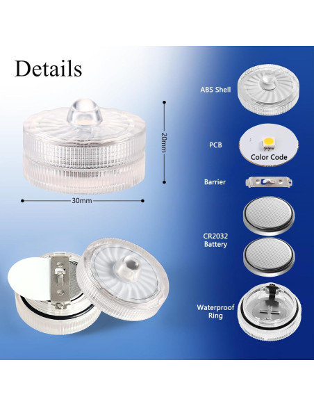 Luces LED sumergibles moradas idyl light 24 unidades IP68
