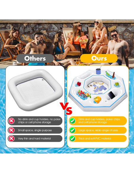 Mesa de Juego Inflable Octagonal Lanathel con Cartas Impermeables