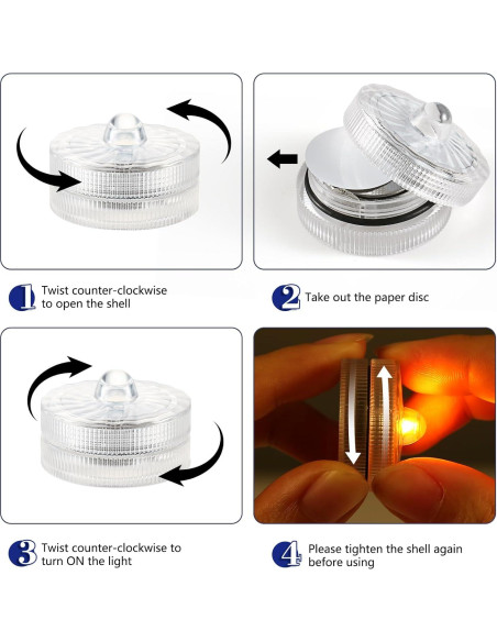 Luces LED sumergibles moradas idyl light 24 unidades IP68