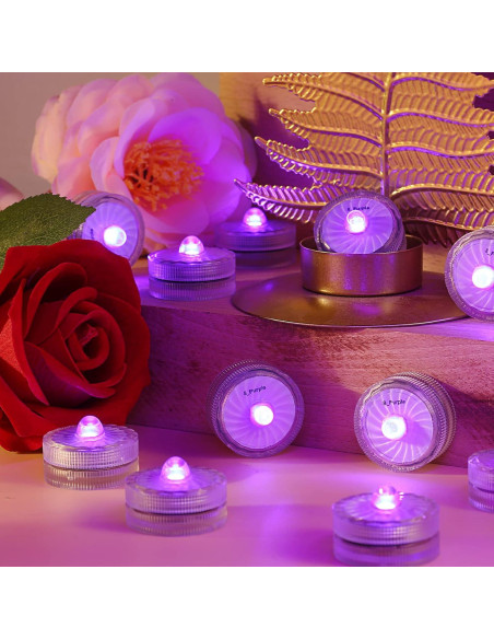 Luces LED sumergibles moradas idyl light 24 unidades IP68