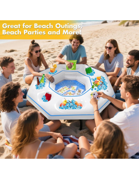 Mesa de Juego Inflable Octagonal Lanathel con Cartas Impermeables