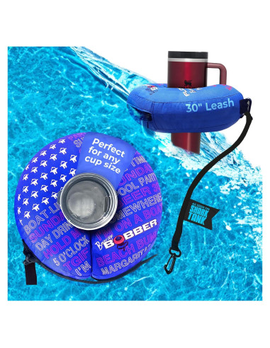 Portavasos Inflable Flotante Human Bobber Azul Grande