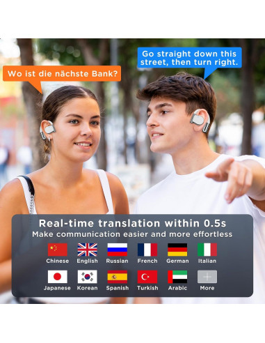 Auriculares Traductores Bluetooth AHBBRY M111 144 Idiomas
