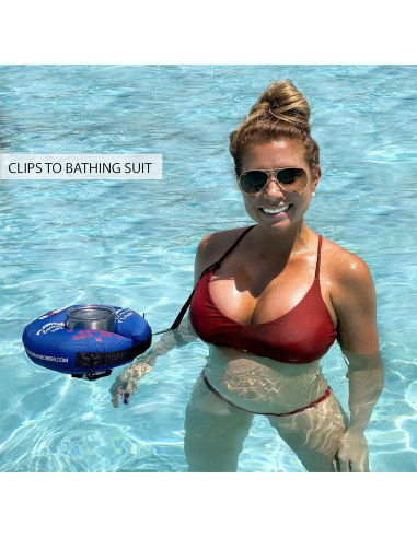 Portavasos Inflable Flotante Human Bobber Azul Grande