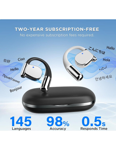 Auriculares Traductores Bluetooth AHBBRY M111 144 Idiomas