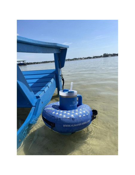 Portavasos Inflable Flotante Human Bobber Azul Grande
