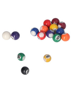 Set de 16 Mini Bolas de Billar Cryfokt 25mm Resina Multicolor