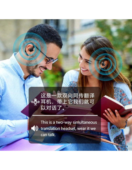 Auriculares Traductores de IA QXC YABUDA Blanco 144 Idiomas