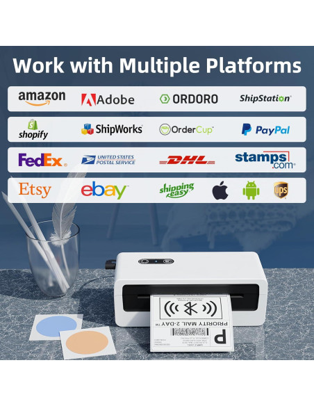 Impresora Térmica de Etiquetas Jiose Bluetooth 4x6 para Envío Impresora Térmica de Etiquetas Jiose Bluetooth 4x6 para Envío