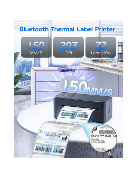 Impresora de Etiquetas Térmicas ASprink 2410 Bluetooth 4x6 Impresora de Etiquetas Térmicas ASprink 2410 Bluetooth 4x6