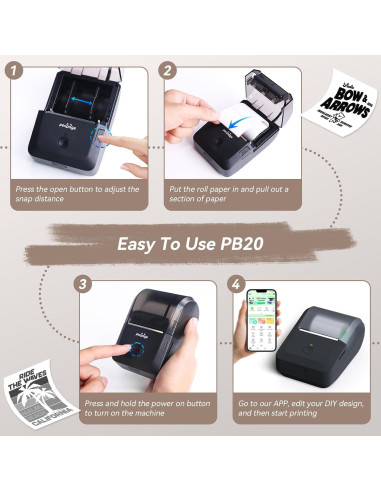 Impresora Térmica de Etiquetas PeriPage PB Gris 5.08 cm