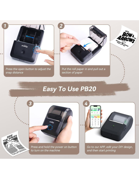 Impresora Térmica de Etiquetas PeriPage PB Gris 5.08 cm