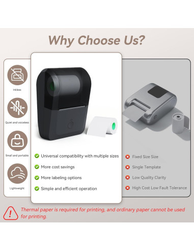 Impresora Térmica de Etiquetas PeriPage PB Gris 5.08 cm