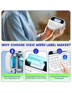 Máquina de Etiquetas Vixic PTM950 Recargable con Pantalla 2