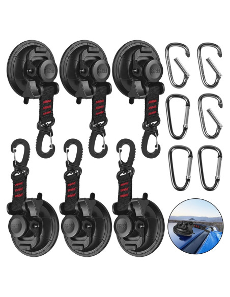 Anclajes de Ventosa HLOGREE 6PCS Alta Resistencia 104kg