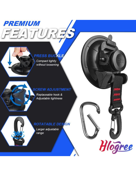 Anclajes de Ventosa HLOGREE 6PCS Alta Resistencia 104kg