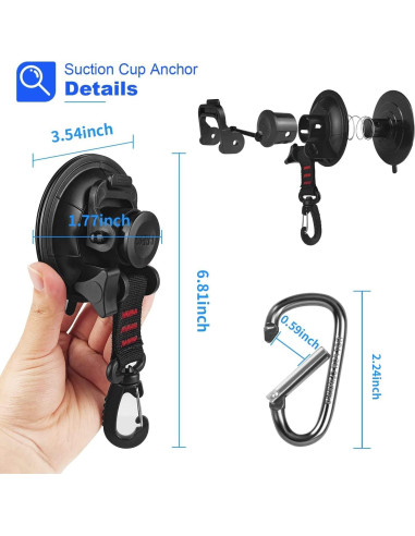 Anclajes de Ventosa HLOGREE 6PCS Alta Resistencia 104kg