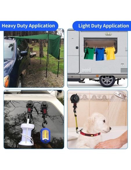 Anclajes de Ventosa HLOGREE 6PCS Alta Resistencia 104kg