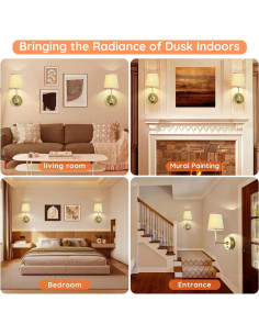 Juego de Apliques de Pared Inalámbricos Querusy AA-2, 2 Unidades 2