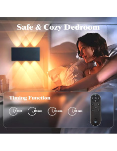 Apliques de Pared LED Recargables Shelprojsu 2 PCS Negro 2