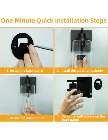 Juego de 2 Apliques de Pared BUTHY LED Recargables con Control Remoto