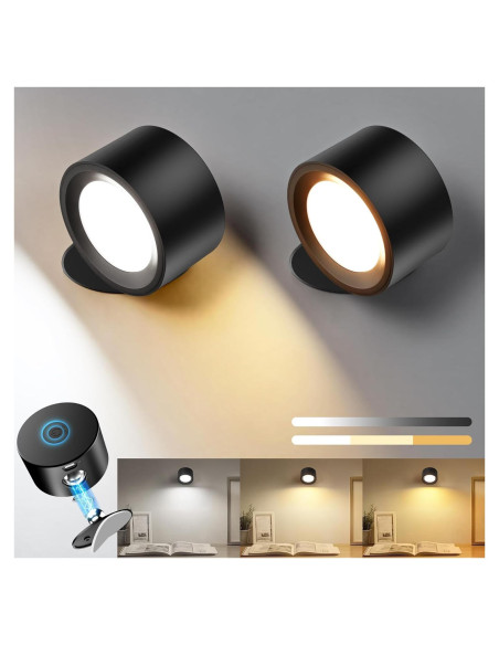 Juego de 2 Apliques de Pared LED Recargables AUDERWIN