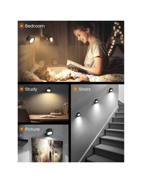 Juego de 2 Apliques de Pared LED Recargables AUDERWIN