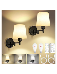 Apliques de Pared Recargables Frideko con Control Remoto - 2 Unidades