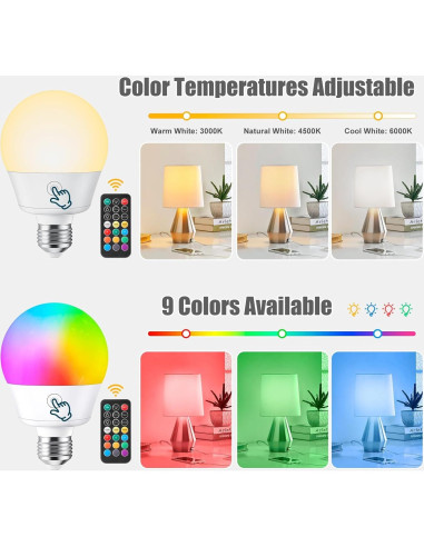 Bombilla LED Recargable Brightown E26 con Control Remoto 2P