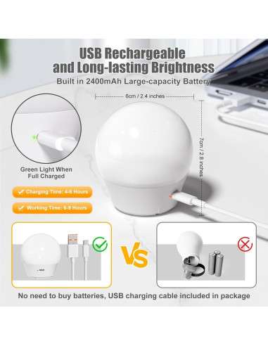 Bombilla LED Recargable Brightown E26 con Control Remoto 2P