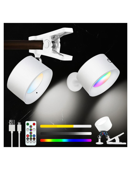 Apliques de Pared LED Adetu 2 Pcs con Control Remoto y Batería