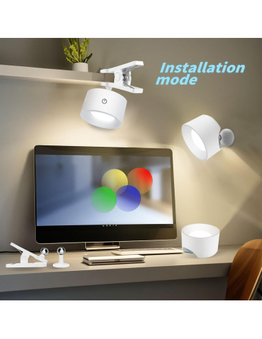 Apliques de Pared LED Adetu 2 Pcs con Control Remoto y Batería