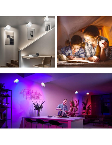 Apliques de Pared LED Adetu 2 Pcs con Control Remoto y Batería