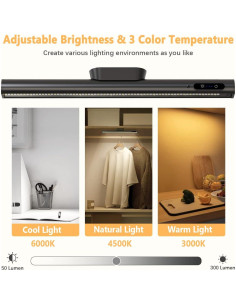 Tira de luz LED recargable Hapfish 37.5cm, control remoto, negro 2