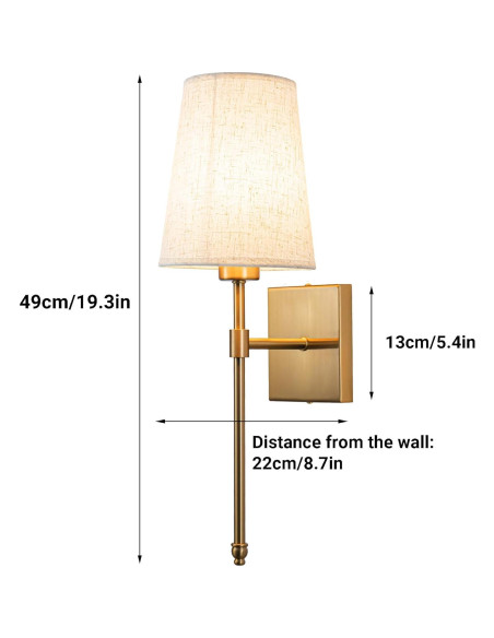 Aplique de Pared Inalámbrico YHCDLAMP 12W Regulable con Control Remoto