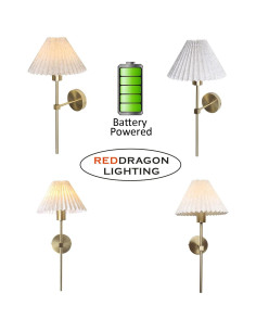 Juego de 2 Apliques de Pared Dorados Reddragon con Control Remoto 2