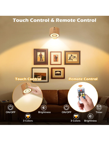 Luces LED de Pared Plomixius 4 Pcs Recargables 3000mAh