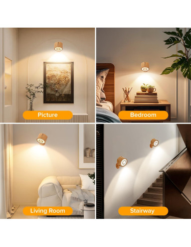 Luces LED de Pared Plomixius 4 Pcs Recargables 3000mAh