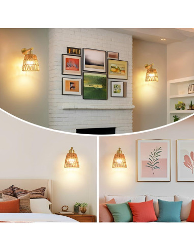 Juego de Apliques de Pared Dorados a Pilas con Control Remoto