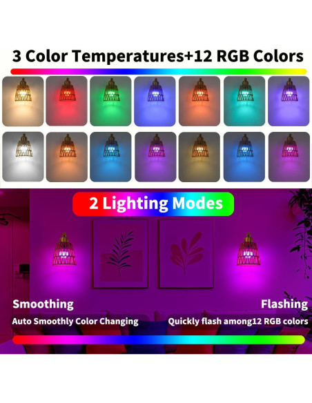 Juego de Apliques de Pared Dorados a Pilas con Control Remoto