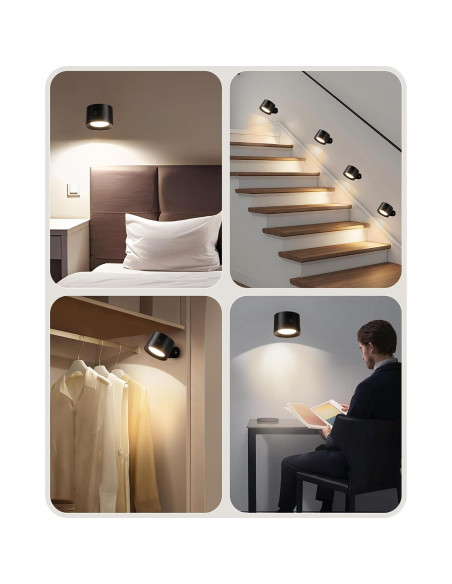 Juego de 2 Apliques de Pared Recargables GOEBLESON Negro