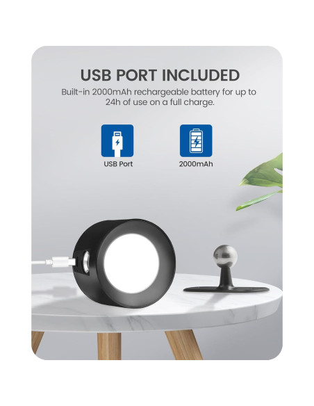 Juego de 2 Apliques de Pared Recargables GOEBLESON Negro