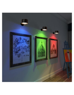 Aplique de Pared LED Magnético Yuewilai 2PCS Negro Regulable