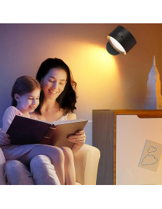 Aplique de Pared LED Magnético Yuewilai 2PCS Negro Regulable 2